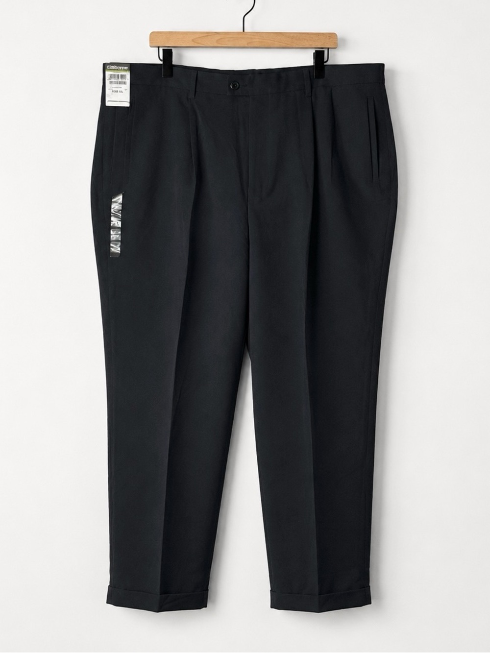 Claiborne No Iron Classic Fit Dress Pants Black‎ 42x30 NWT